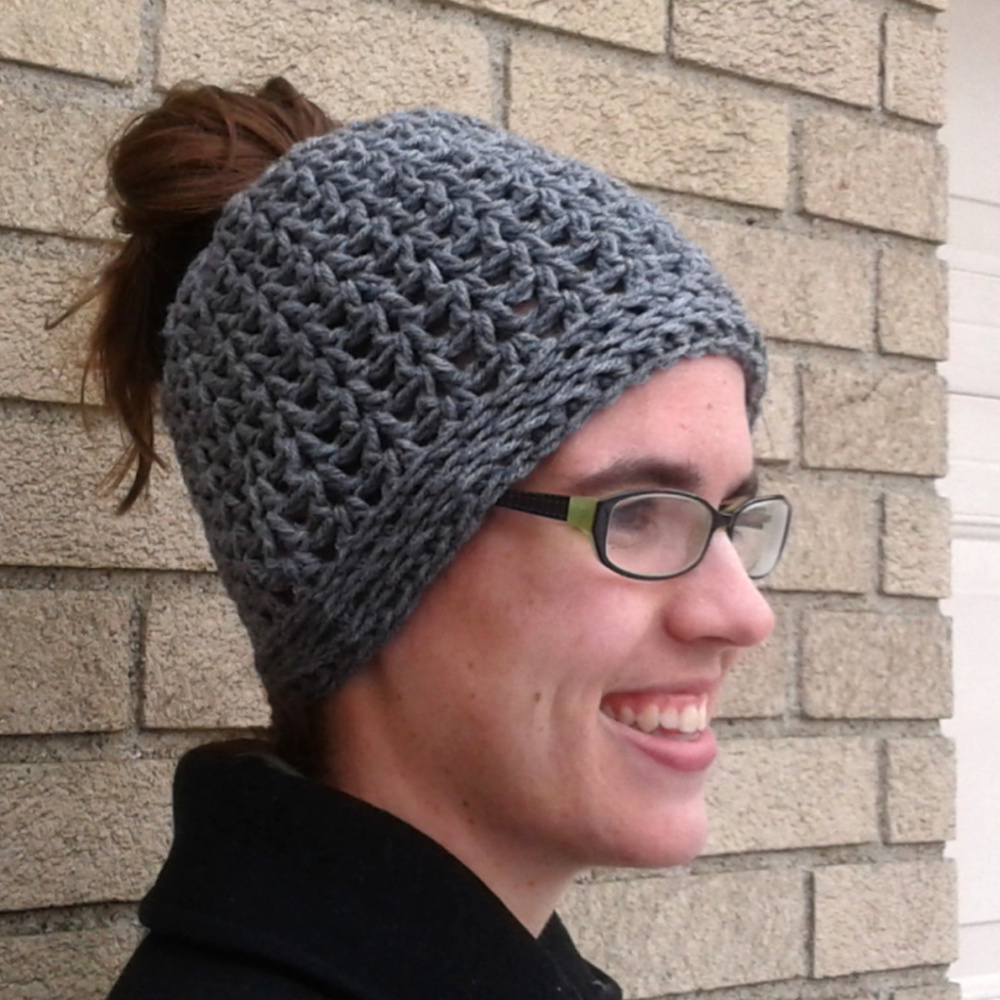 Green Messy Bun Hat w/Clip-On Bow - MADE TO ORDER - Picture 3 of 6
